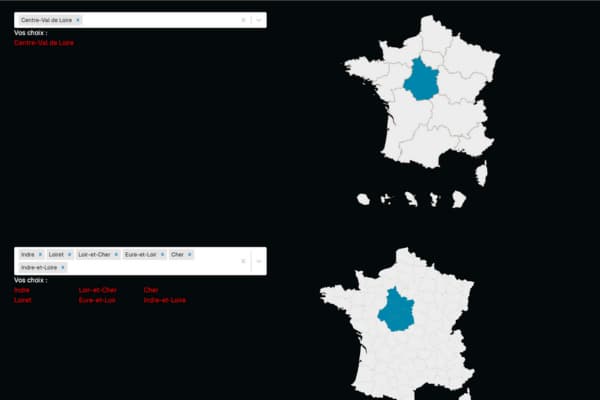 Carte interactive de la population française